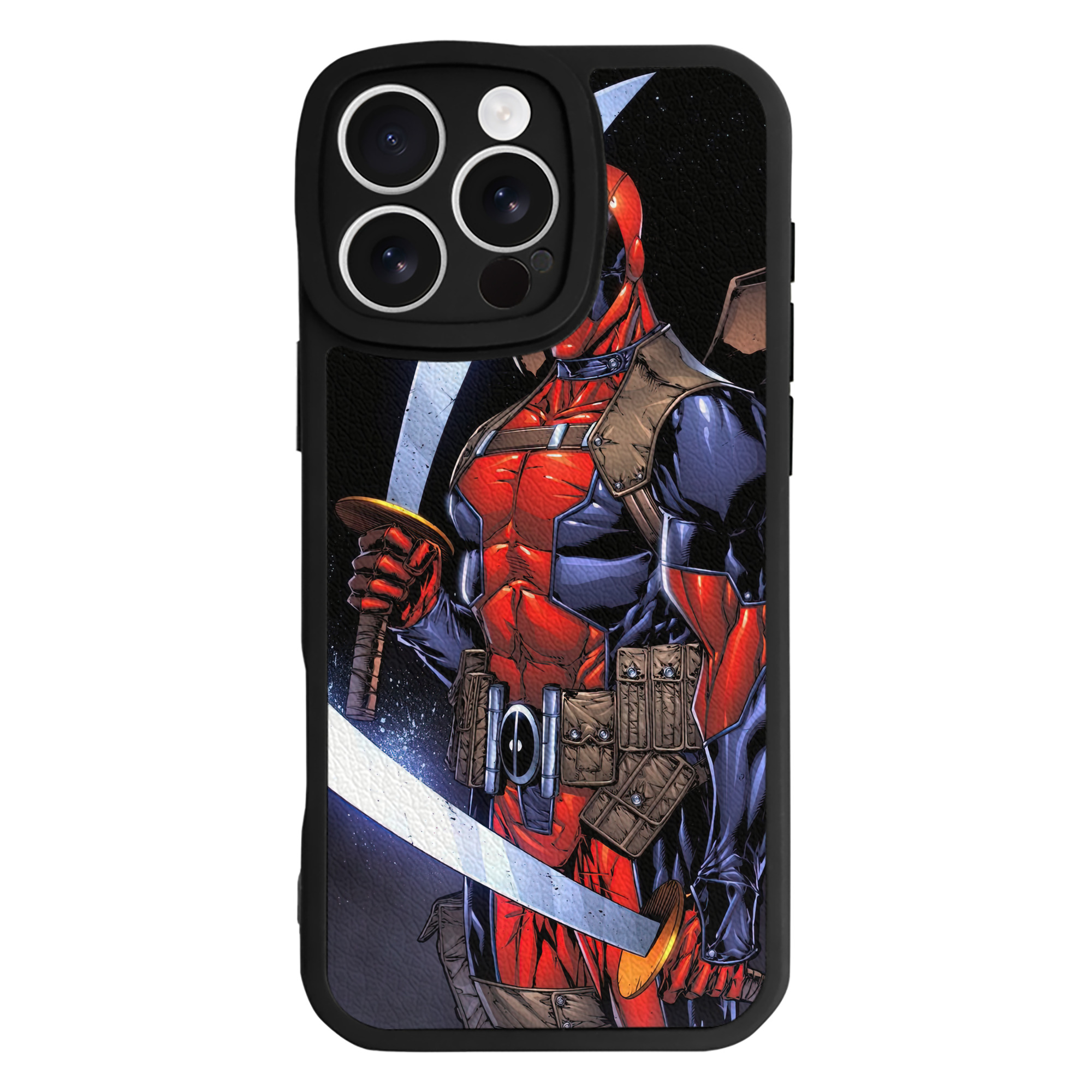 （画像用） Deadpool デッドプール 【iPhone 16シリーズ対応】シリコンスマホケース（レザー調） 材質：シリコン